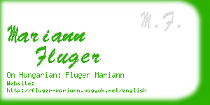 mariann fluger business card